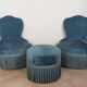 Frog chairs and pouffe