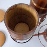 Mid-Century Teak & Copper Bar Stools, 1960s, Set of 3
