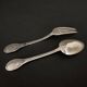 Pair of Gorini silver cutlery, Empire style, Minerva hallmark and richly decorated monogram
