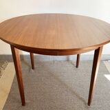 Extendable swedish round teak dining table