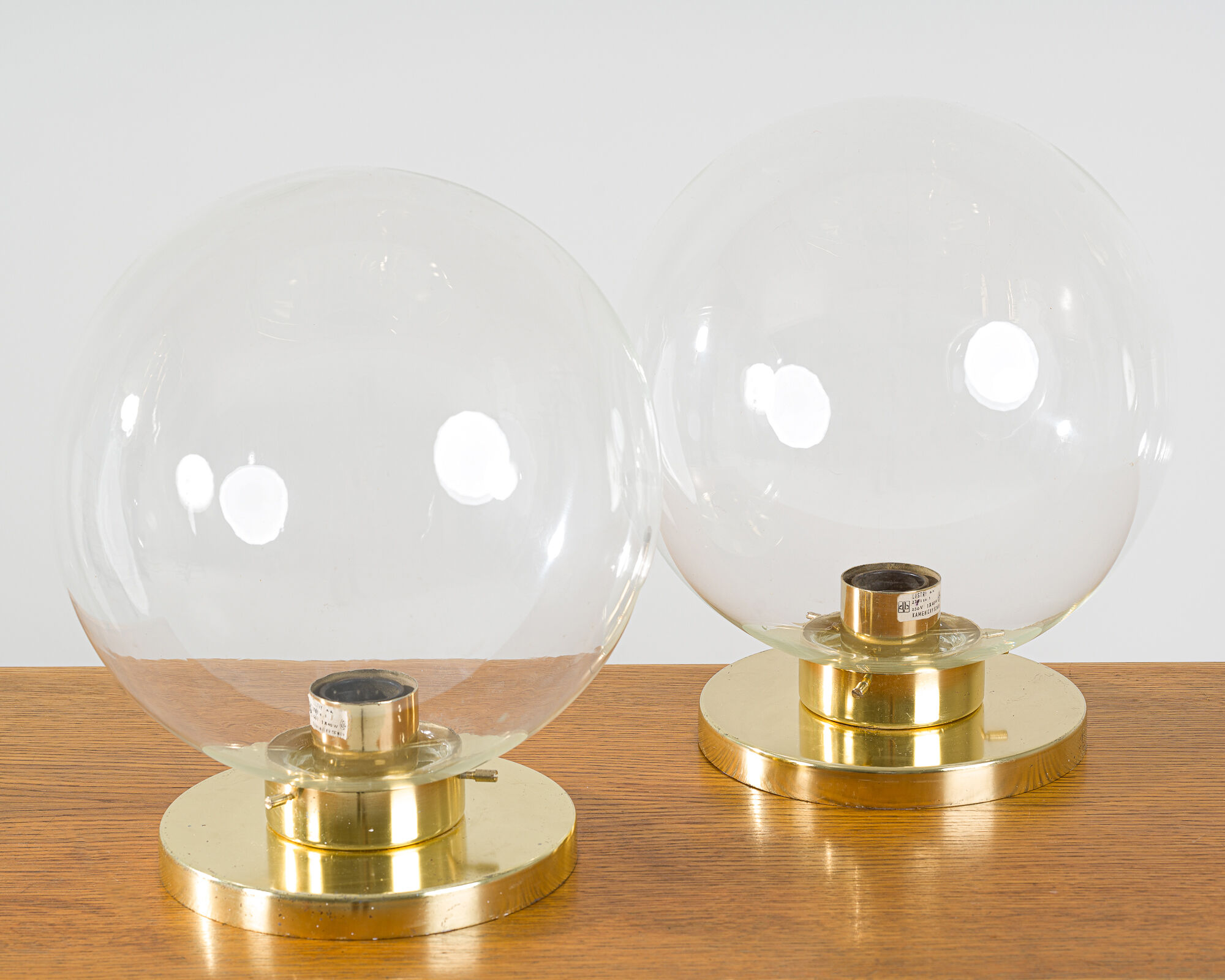 Set of 2 glass sconces from Kamenický Šenov, 1950