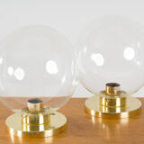 Set of 2 glass sconces from Kamenický Šenov, 1950
