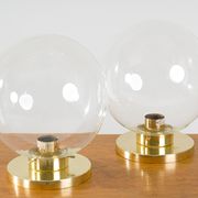 Set of 2 glass sconces from Kamenický Šenov, 1950