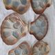 6 earthenware oyster plates from Salins, Pyla pattern
