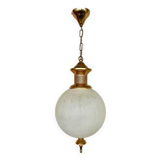 Suspension verre et laiton mid century