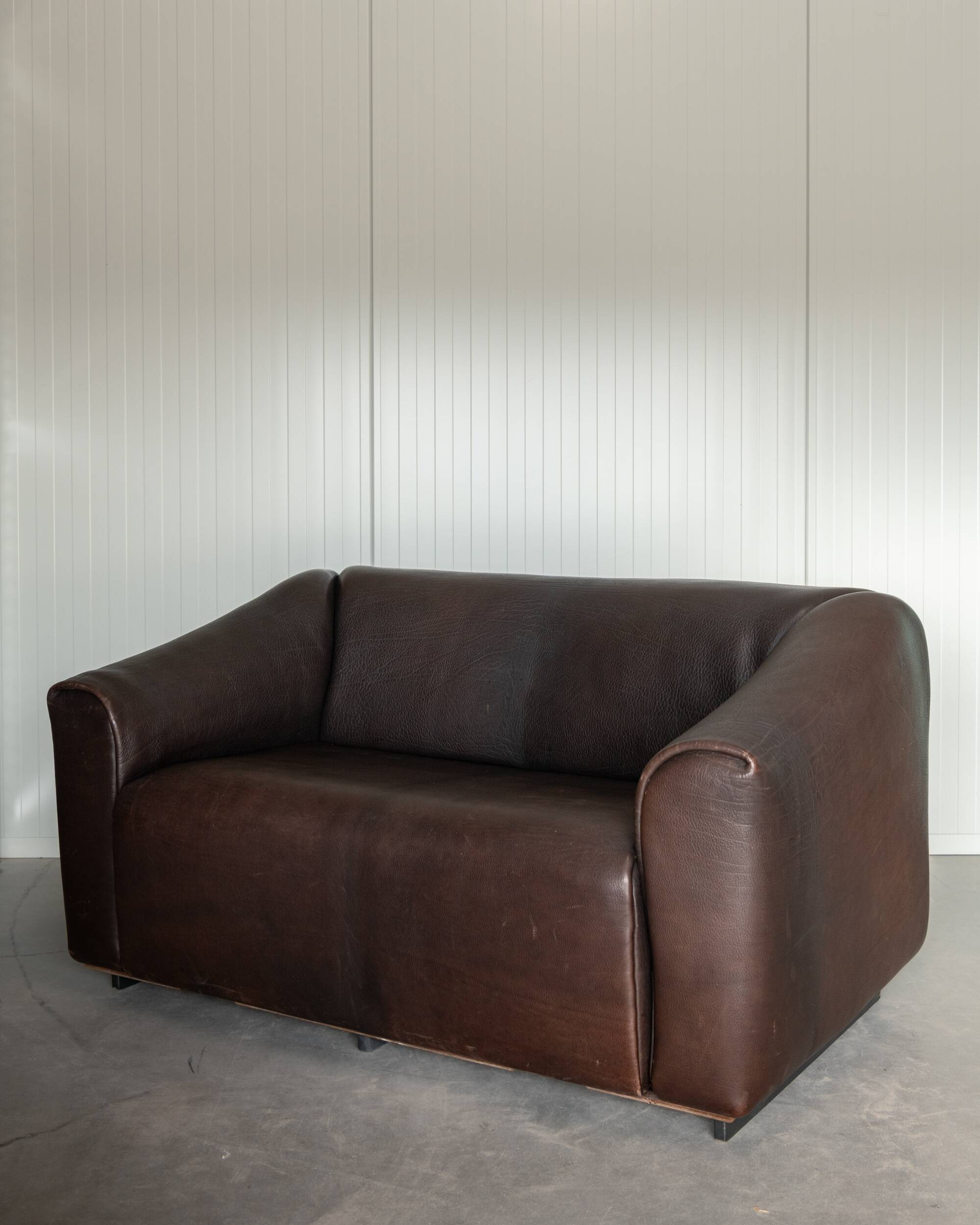 Vintage DS-47 Two-Seater Sofa by De Sede, Neck Leather Extendable Seat 1970