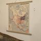 Old geography map / school map South America North America