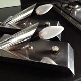 Pair of vintage chrome lamps, 70s