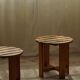 Pair of pine stools by a Swedish cabinetmaker, mid-century modern, 1960s.