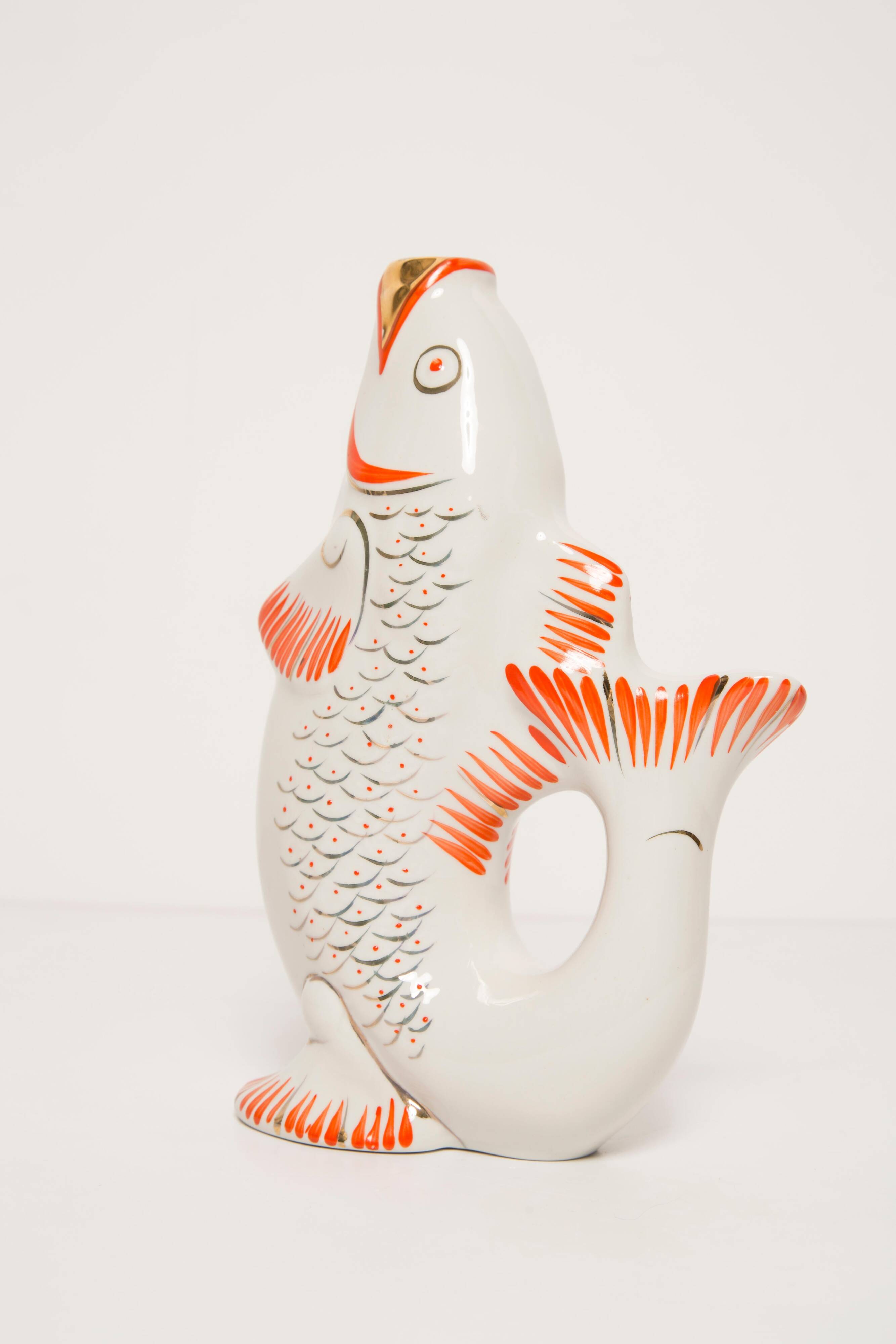 White Glass Fish Carafe/Vase