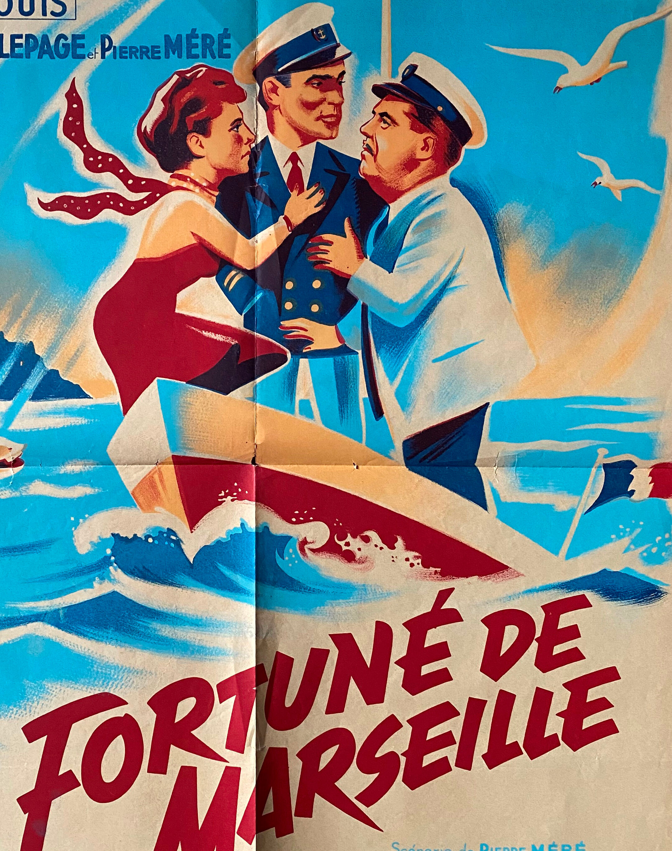 Original cinema poster "Fortuné de Marseille" 60x80cm 1952