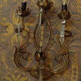 Pair of four-light gilded iron wall lamps 30 x 46 cm