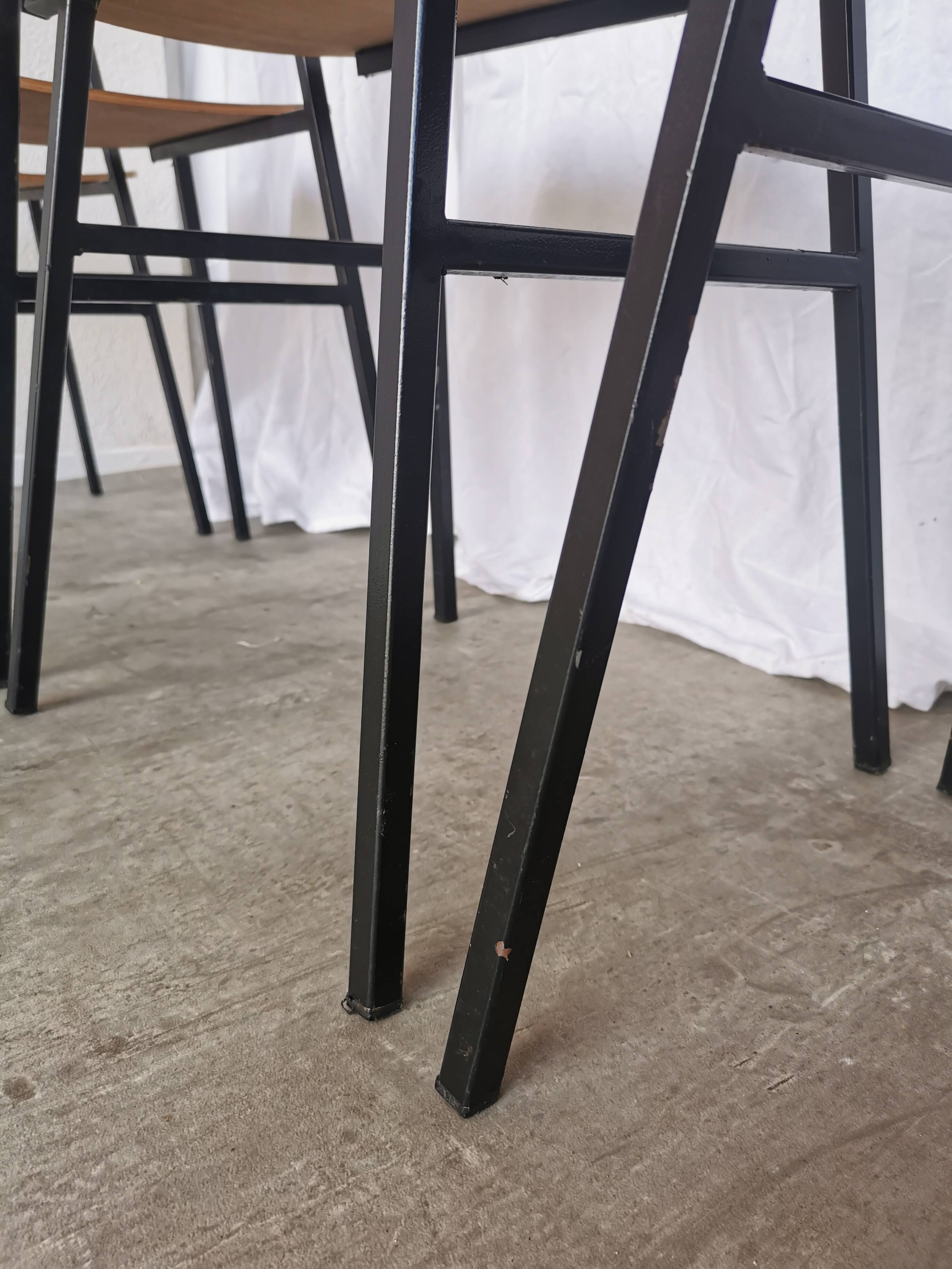 Chaises d'école industrielles vintage - STOL Kamnik - Yougoslavie des années 70 - Lot de 6