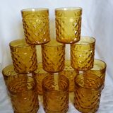 Pernod glasses with pineapple diamond tip decoration