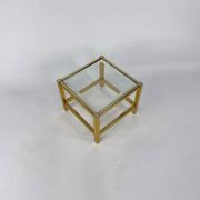 Hollywood Regency Brass and Glass Side Table, 1970s