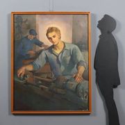 Modern painting signed by Mario Venzo, oil on canvas, Italy, 1950.