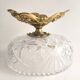 French Art Deco late centrepiece, carved crystal and bronze, 1950s.