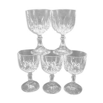 Verres en cristal x 5