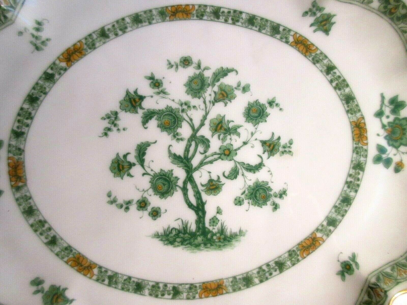 Fine porcelain cake serving 12 plates - 1 dish, signed Th. Haviland Limoges