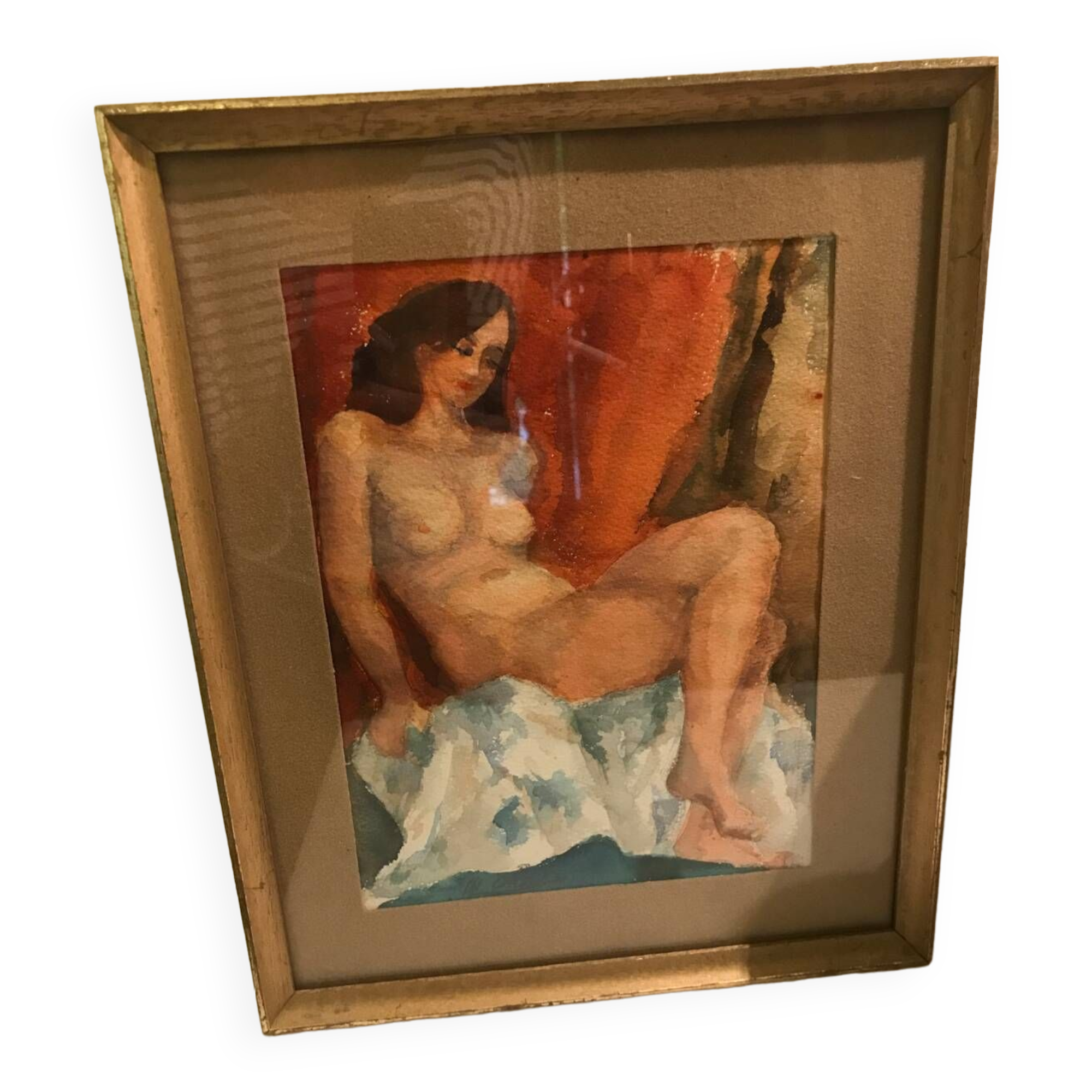 Watercolor, nude of Madeleine Charles