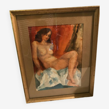 Watercolor, nude of Madeleine Charles