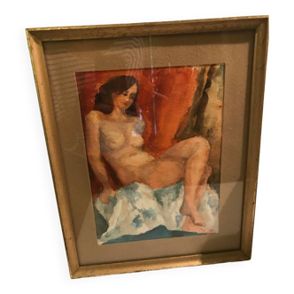 Watercolor, nude of Madeleine Charles