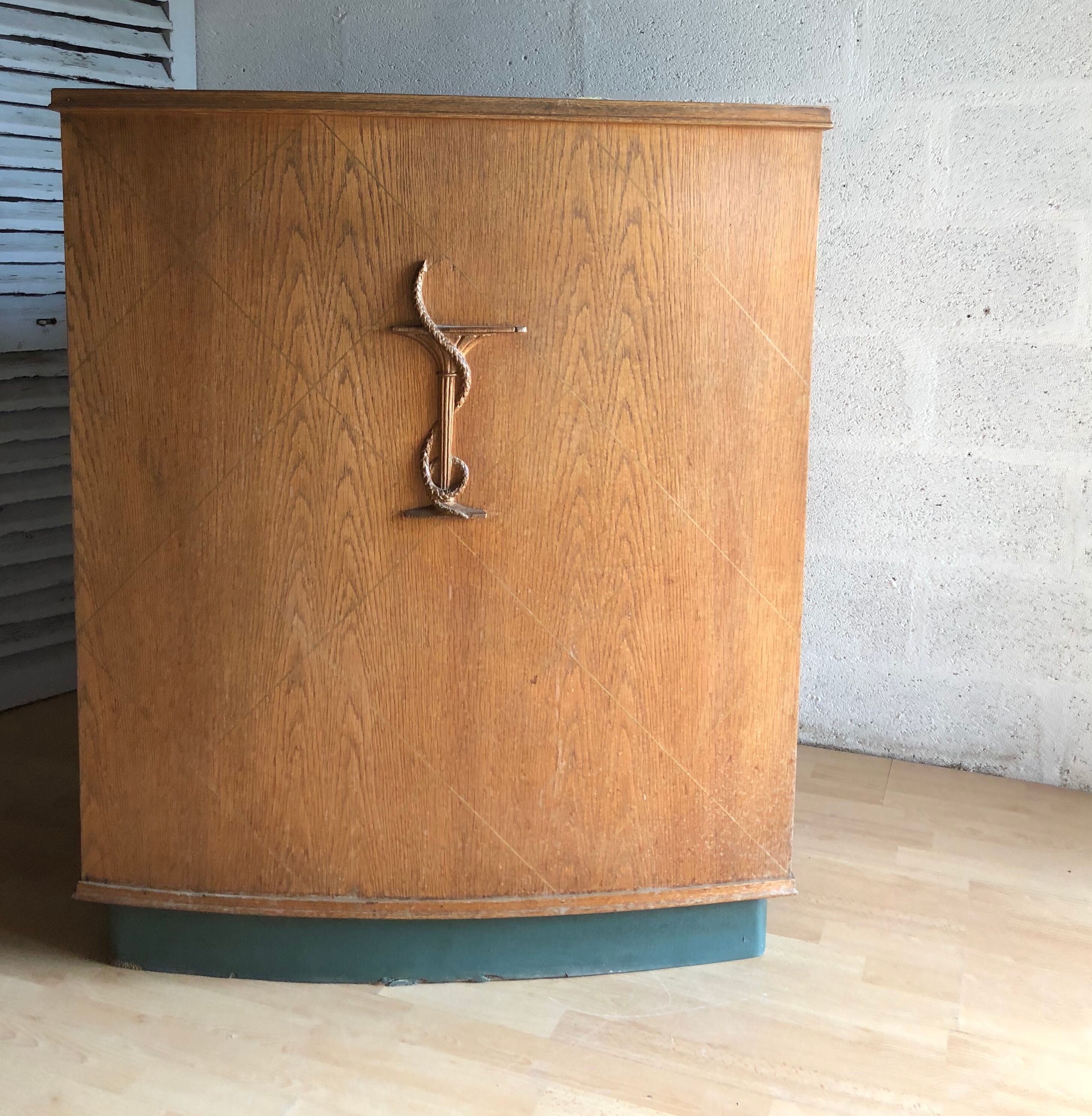 Comptoir de caisse meuble de métier ancien