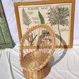 Vintage braided wicker armchair