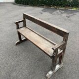 Old pegged oak church bench