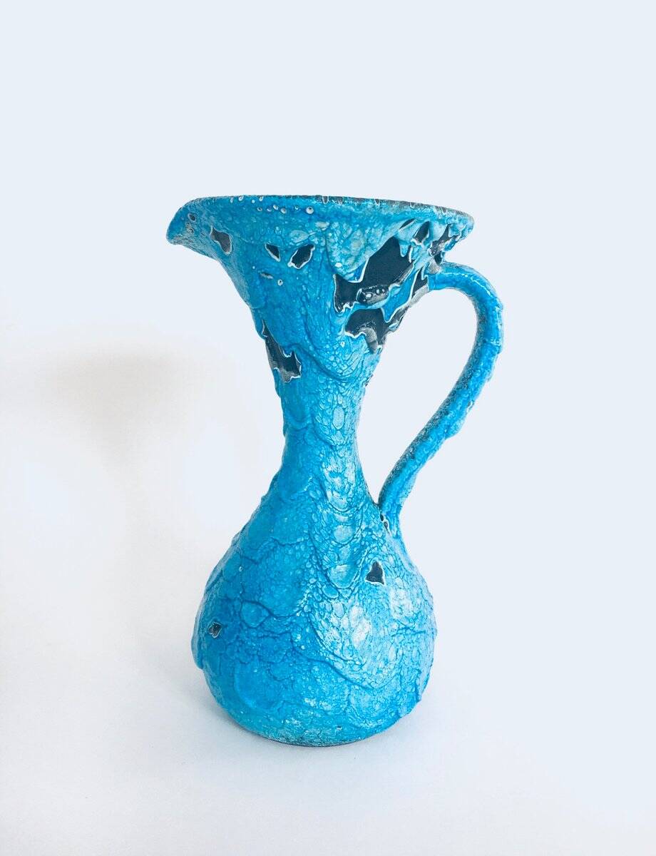 Art Ceramic Fat Lava Decanter Carafe Vase from MCM, Italy 1960s