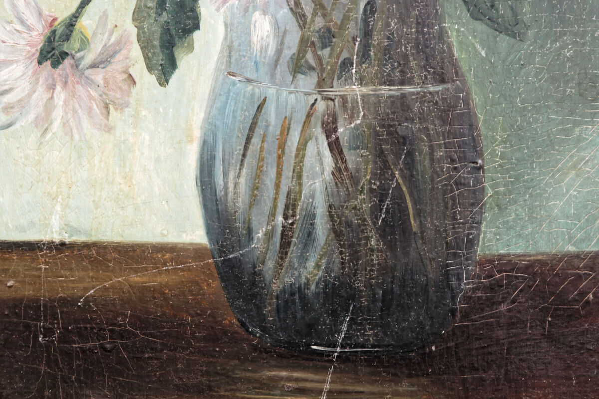 Oil on panel - Bouquet of flowers