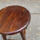 2 vintage solid wood stools — Trayeur / brutalist style