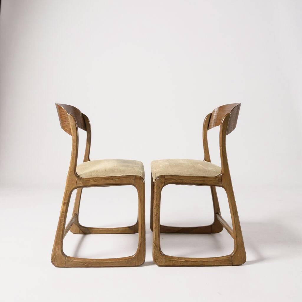 Paire de chaises traîneau Baumann
