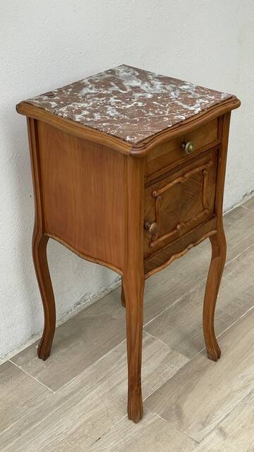 Nightstand Antique Wood and MARBLE