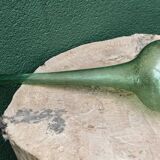 Single-flower vase in blown, bubbled glass, signed Biot
