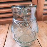 Pitcher in smoked chiseled glass
