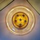Large ceiling light in brass and blown bubble glass, Glasshütte Limburg, 1970.