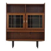 Danish oak display cabinet with lighting and adjustable shelves, 1960s