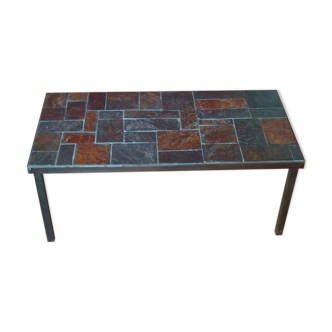 Slate patinated iron coffee table, 70