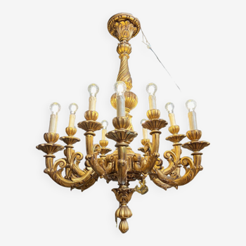 Louis XV style wood chandelier late 19th century