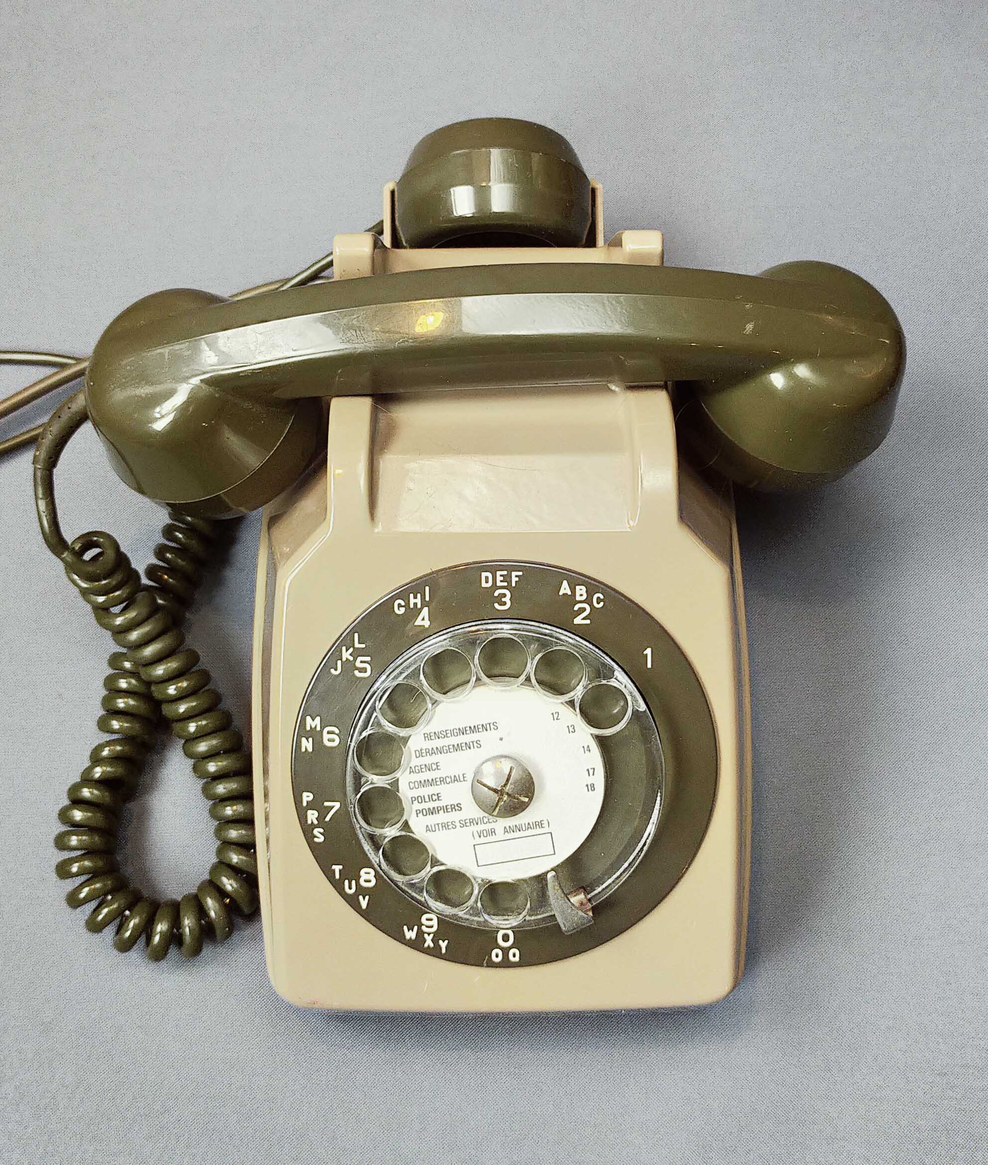 Socotel S63 dial phone green khaki