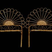 Bamboo and rattan headboard, handcrafted on the Côte d'Azur, 1960