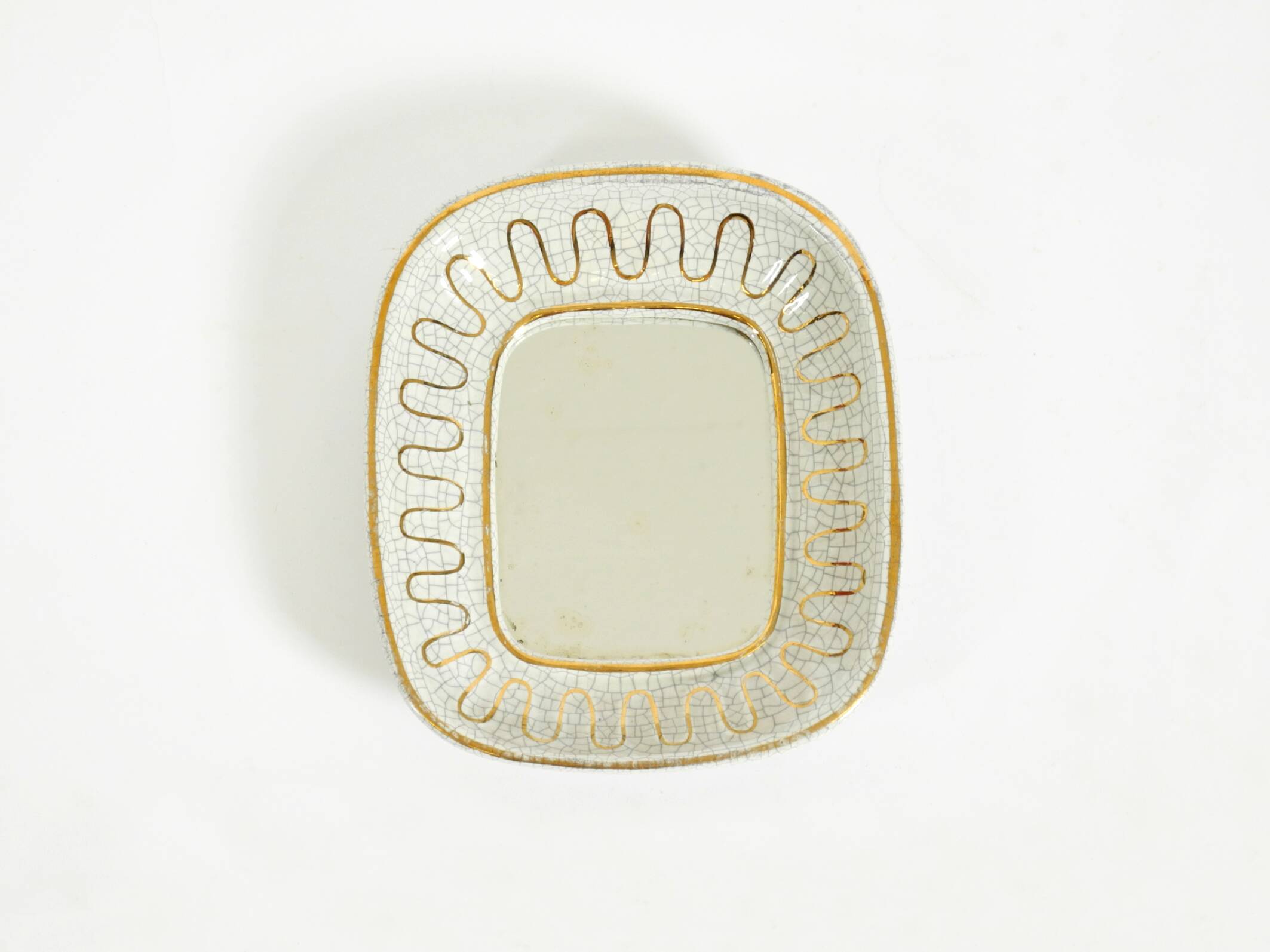 Beautiful small Art Deco ceramic mirror by Gmundner Keramik Austria, 1920