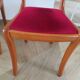 Solid cherry wood chairs and red velvet seat - Set of 4 - Louis Philippe style