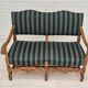 1960s, Danish 2 seater sofa, original condition, furniture wool fabric, solid oak wood.