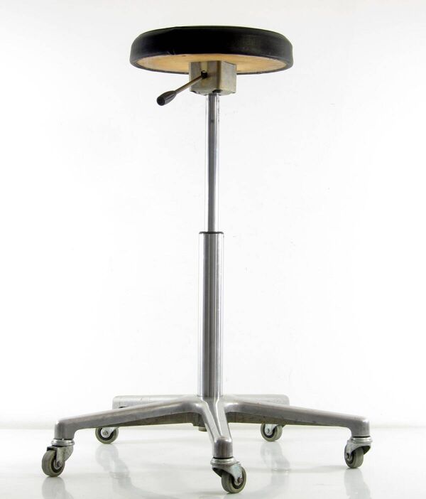 Tabouret de dentiste en aluminium ajustable vintage des années 60