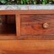 Walnut and grey marble bedside table