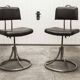 Pair of French Army telegraph operator's swivel chairs, new leather
