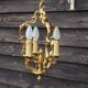 French Bronze Birdcage Chandelier: Louis XV Style 3-Branch Light