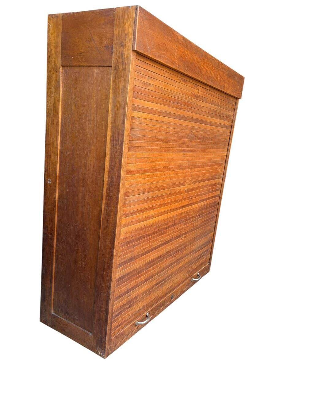 Vintage wooden cabinet / roller shutter cupboard / shelf